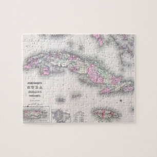Vintage Karte von Kuba (1861) Puzzle