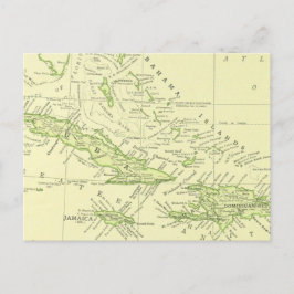 Vintage Karte von Kuba, Karibik und Bahamas