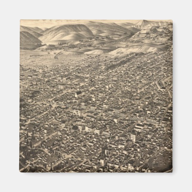 Vintage Karte von Leadville CO (1882) Magnet (Vorne)