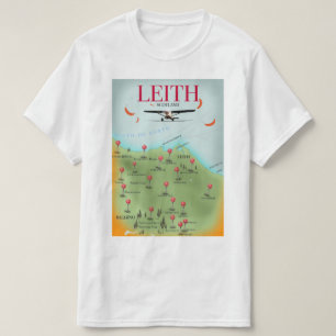 Vintage Karte von Leith Scotland T-Shirt