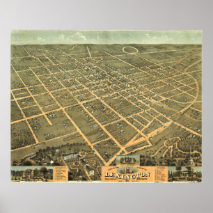 Vintage Karte von Lexington Kentucky (1871) Poster