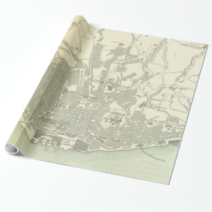 Vintage Karte von Lissabon Portugal (1895) Geschenkpapier