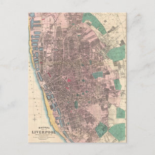 Vintage Karte von Liverpool England (1890)