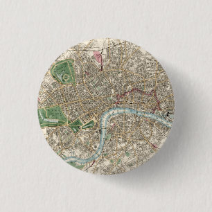 Vintage Karte von London England (1853) Button