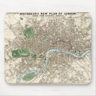Vintage Karte von London England (1853) Mousepad