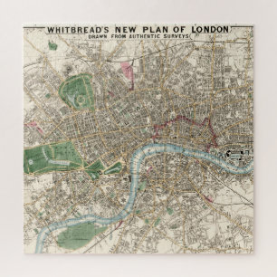 Vintage Karte von London England (1853) Puzzle