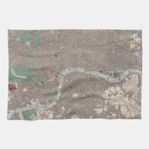 Vintage Karte von London England (1862) Handtuch