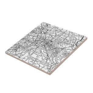 Vintage Karte von London England (1911) Fliese