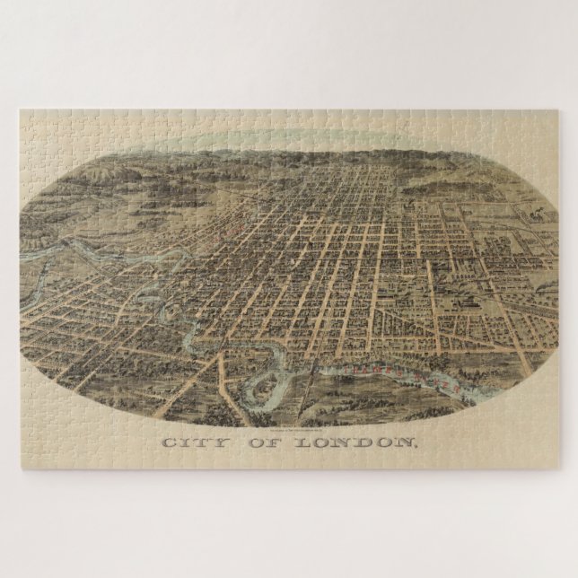 Vintage Karte von London Kanada (1896) Puzzle (Horizontal)