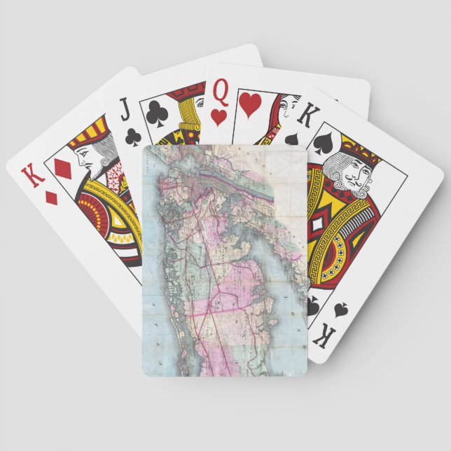 Vintage Karte von Long Island (1880) Spielkarten (Rückseite)