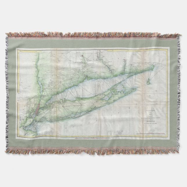 Vintage Karte von Long Island NY (1877) Decke (Vorderseite)