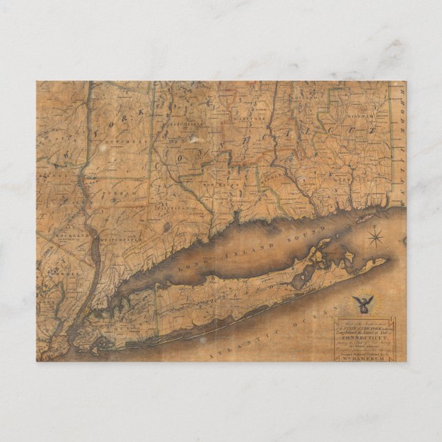 Vintage Karte von Long Island und Connecticut (181 (Vorderseite)