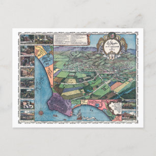 Vintage-Karte von Los Angeles 1871 Postkarte