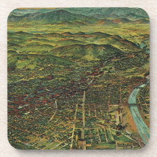 Vintage Karte von Los Angeles, Kalifornien und Flu Untersetzer