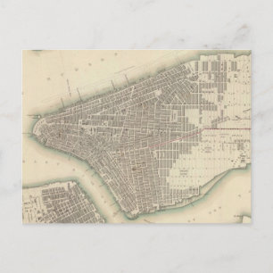 Vintage Karte von Lower New York City (1840)