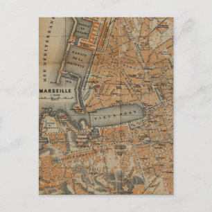 Vintage Karte von Marseille Frankreich (1914)