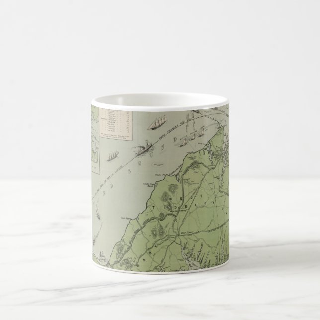 Vintage Karte von Marthas Vineyard (1913) Kaffeetasse (Mittel)