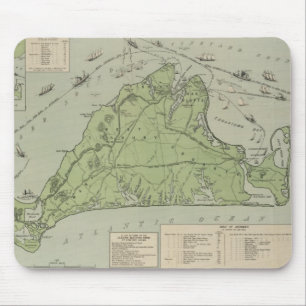 Vintage Karte von Marthas Vineyard (1913) Mousepad