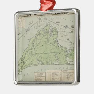 Vintage Karte von Marthas Vineyard (1913) Ornament Aus Metall