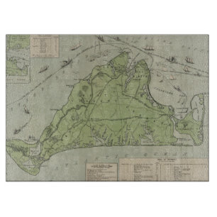 Vintage Karte von Marthas Vineyard (1913) Schneidebrett