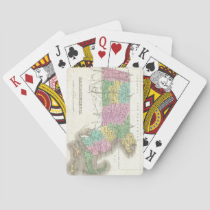 Vintage Karte von Massachusetts (1827) Spielkarten