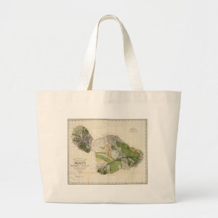 Vintage Karte von Maui Island (1906) Jumbo Stoffbeutel