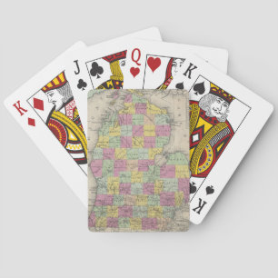 Vintage Karte von Michigan (1853) Spielkarten