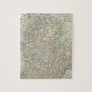 Vintage Karte von Michigan (1901) Puzzle