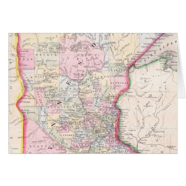 Vintage Karte von Minnesota (1864) (Vorderseite (Horizontal))