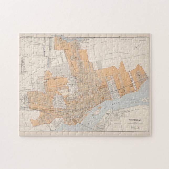 Vintage Karte von Montreal Kanada (1915) Puzzle (Horizontal)