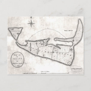 Vintage Karte von Nantucket (1782)