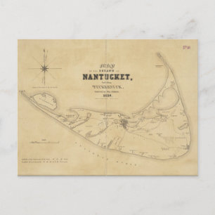 Vintage Karte von Nantucket (1838)