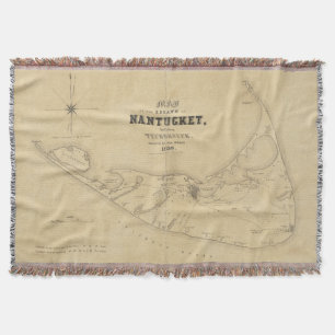 Vintage Karte von Nantucket (1838) Decke