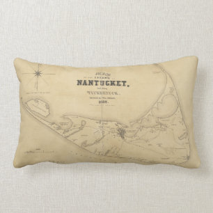 Vintage Karte von Nantucket (1838) Lendenkissen