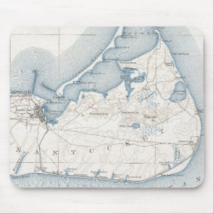 Vintage Karte von Nantucket (1919) Mousepad
