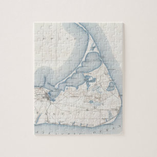 Vintage Karte von Nantucket (1919) Puzzle