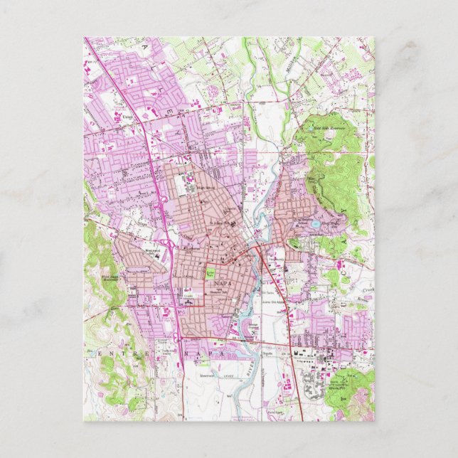 Vintage Karte von Napa California (1951) (Vorderseite)