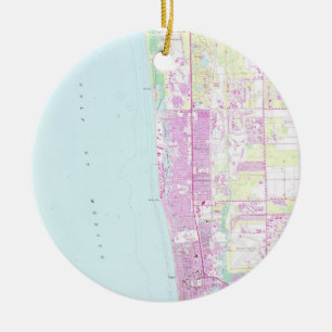 Vintage-Karte von Naples Florida (1958) Keramik Ornament