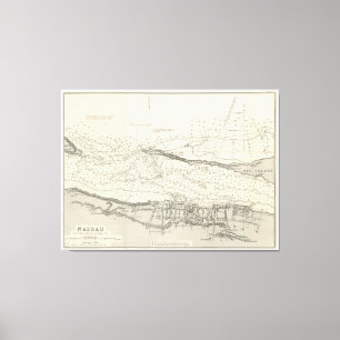 Vintage Karte von Nassau Bahamas (1884) Leinwanddruck