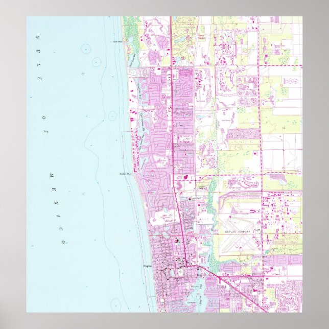 Vintage Karte von Neapel Florida (1958) Poster (Vorne)