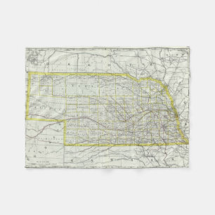 Vintage Karte von Nebraska (1889) Fleecedecke