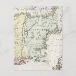 Vintage Karte von Neuengland (1716)
