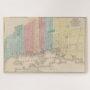 Vintage Karte von New Bedford MA (1887) Puzzle