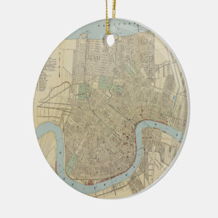 Vintage Karte von New Orleans (1919) Keramikornament