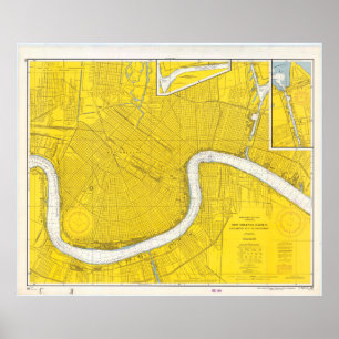 Vintage Karte von New Orleans LA (1966) Poster