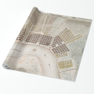 Vintage Karte von New Orleans Louisiana (1817) Geschenkpapier