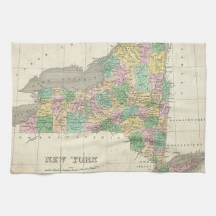 Vintage Karte von New York (1827) Handtuch