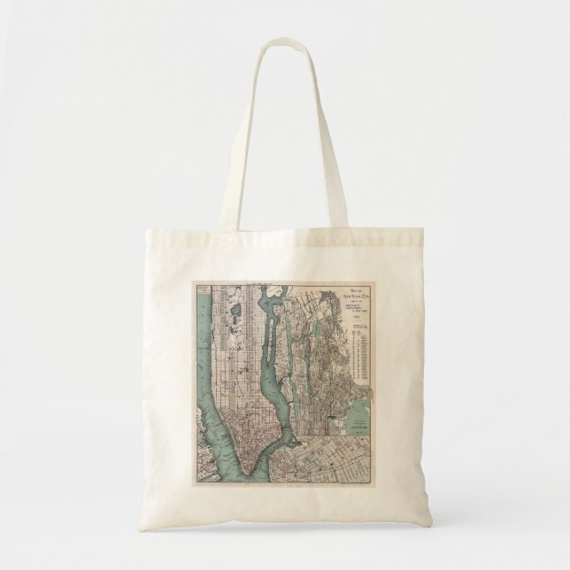 Vintage Karte von New York (1897) Tragetasche (Vorne)