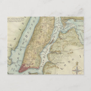 Vintage-Karte von New York City (1869) Postkarte