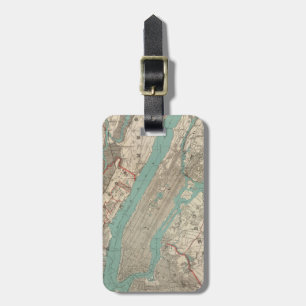 Vintage Karte von New York City (1890) Gepäckanhänger